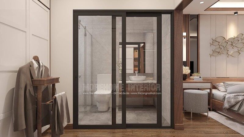 Mẫu bố trí phòng ngủ nam khép kín đẹp độc đáo theo phong cách hiện đại phù hợp cho các không gian rộng như chung cư, biệt thự, nhà phố.