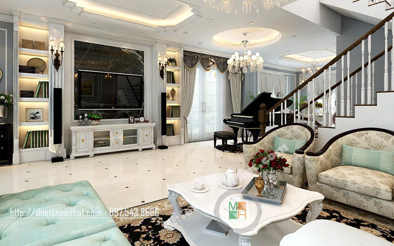 Trang trí nội thất phòng khách dài và hẹp